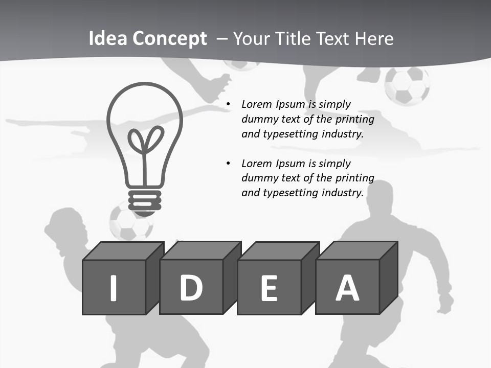 A Silhouette Of A Man Kicking A Soccer Ball PowerPoint Template