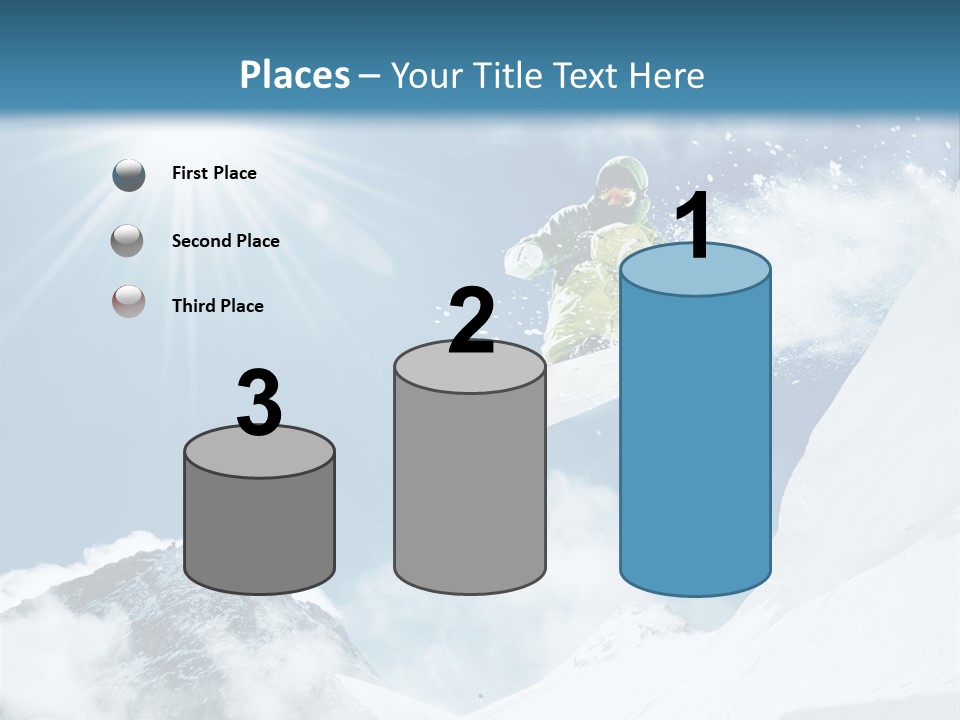 A Snowboarder In The Air On A Sunny Day PowerPoint Template