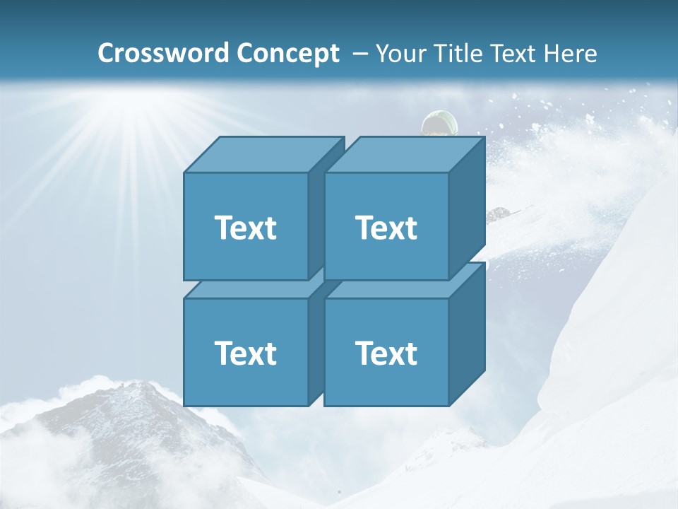 A Snowboarder In The Air On A Sunny Day PowerPoint Template