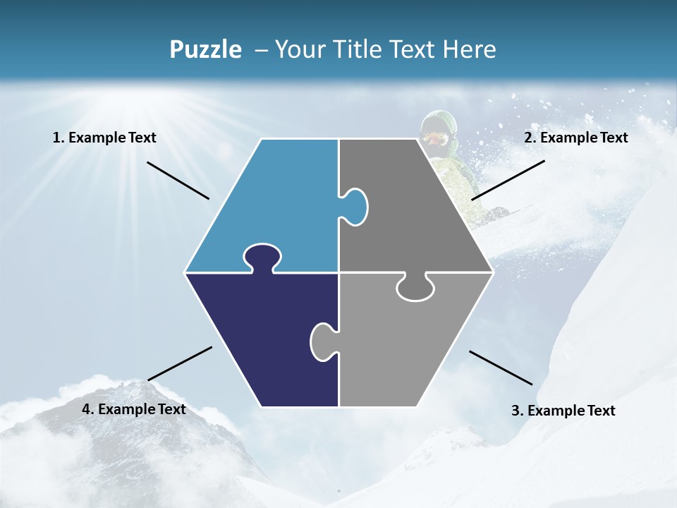 A Snowboarder In The Air On A Sunny Day PowerPoint Template