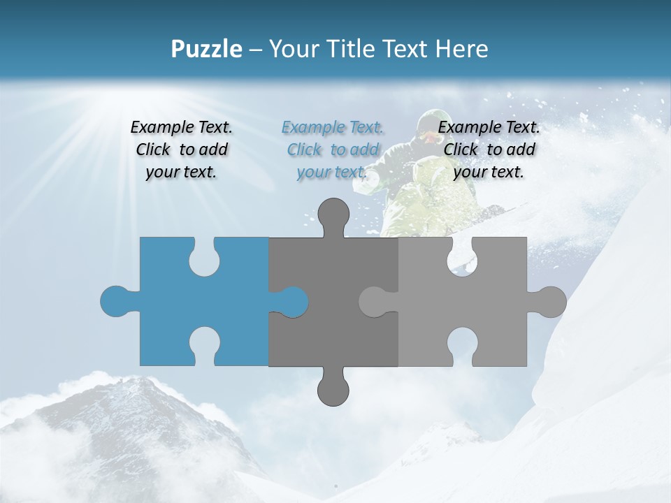 A Snowboarder In The Air On A Sunny Day PowerPoint Template