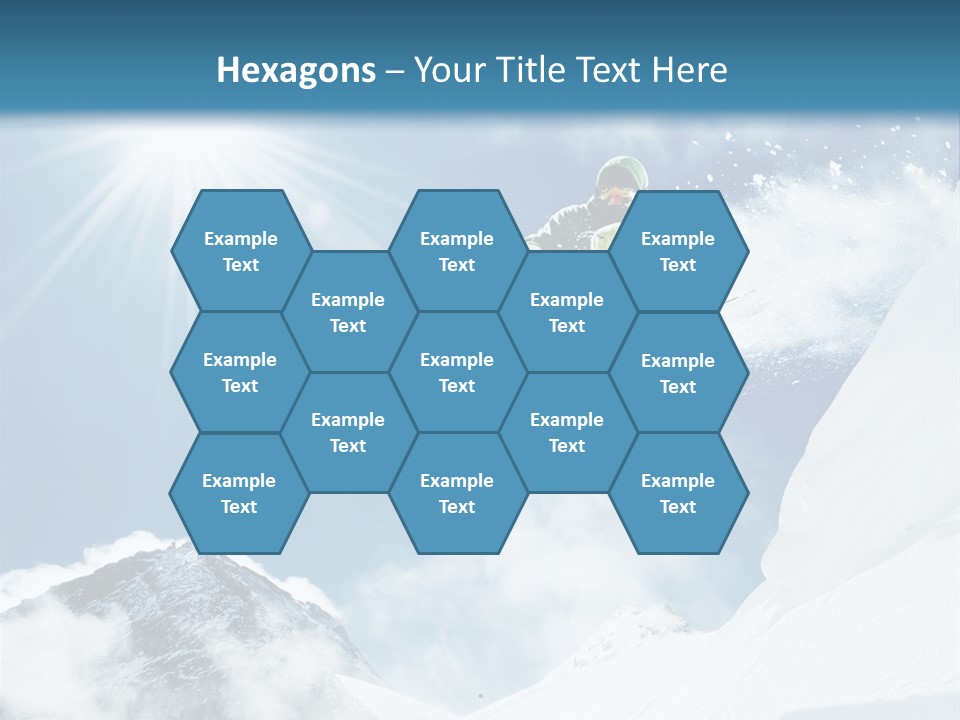 A Snowboarder In The Air On A Sunny Day PowerPoint Template