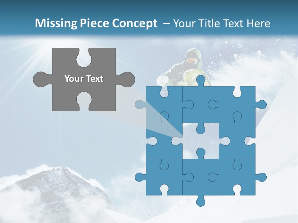 A Snowboarder In The Air On A Sunny Day PowerPoint Template