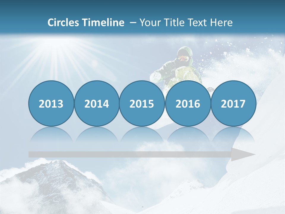 A Snowboarder In The Air On A Sunny Day PowerPoint Template