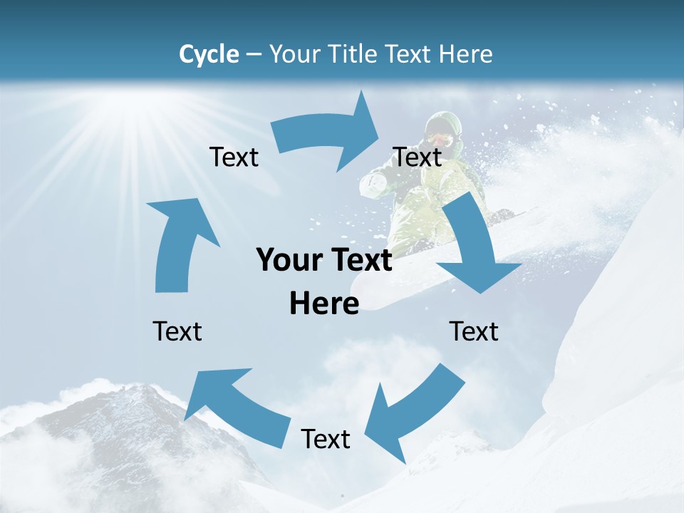 A Snowboarder In The Air On A Sunny Day PowerPoint Template