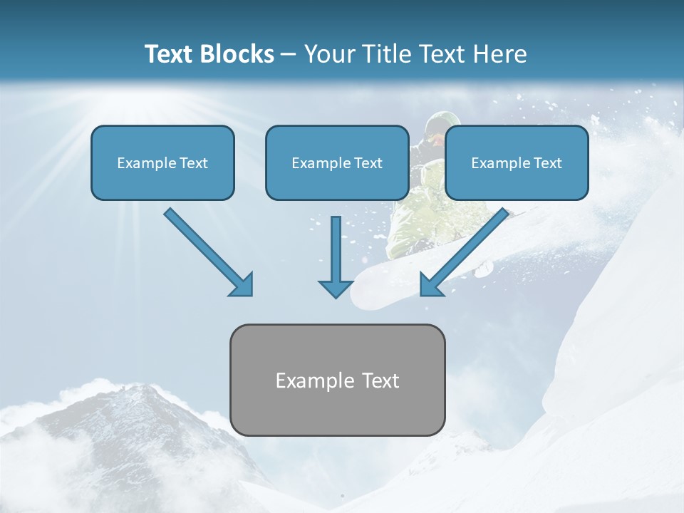 A Snowboarder In The Air On A Sunny Day PowerPoint Template