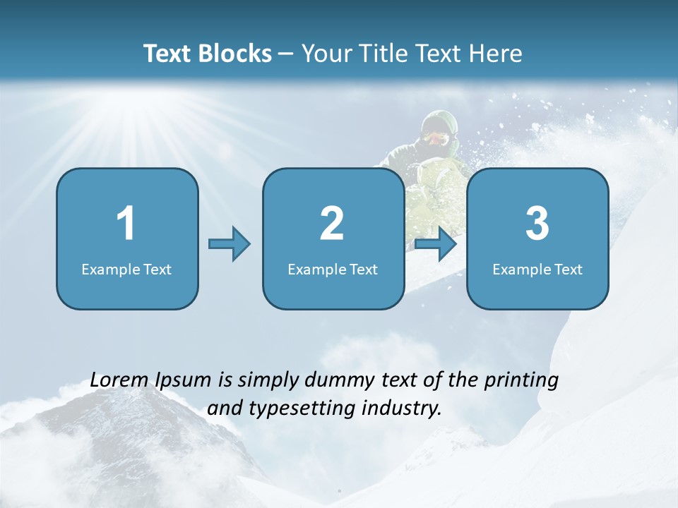 A Snowboarder In The Air On A Sunny Day PowerPoint Template
