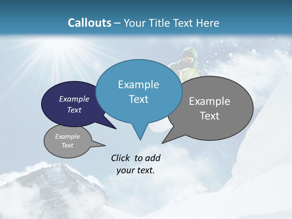 A Snowboarder In The Air On A Sunny Day PowerPoint Template