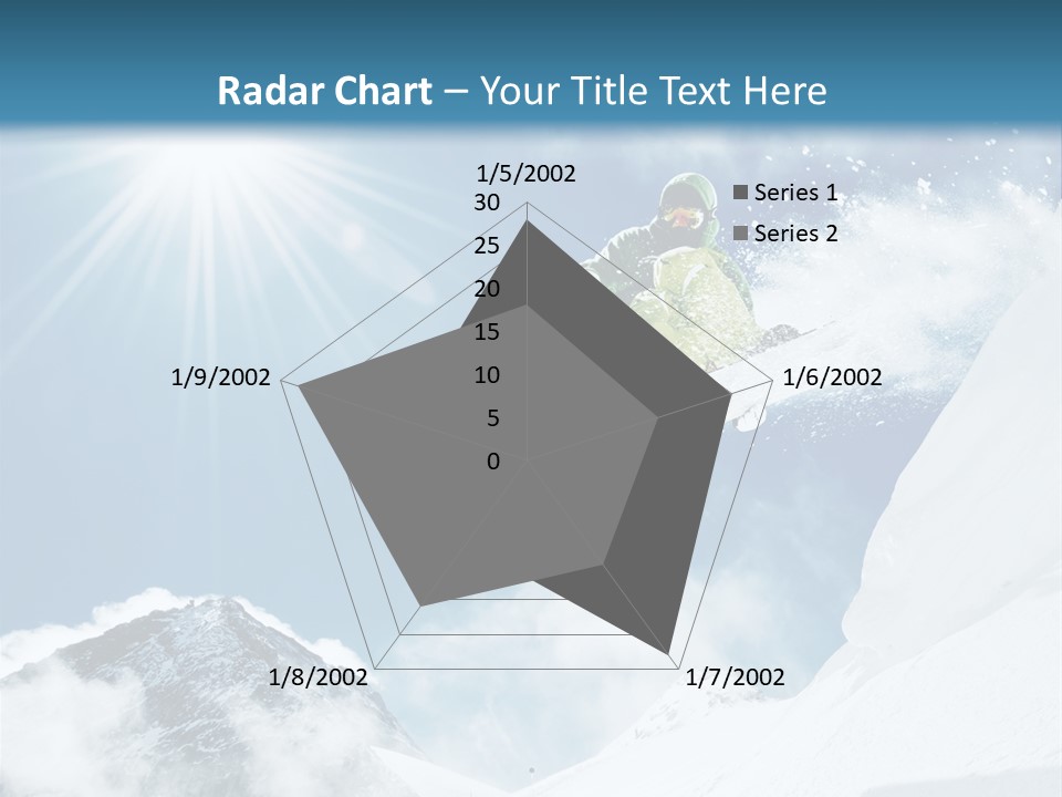 A Snowboarder In The Air On A Sunny Day PowerPoint Template