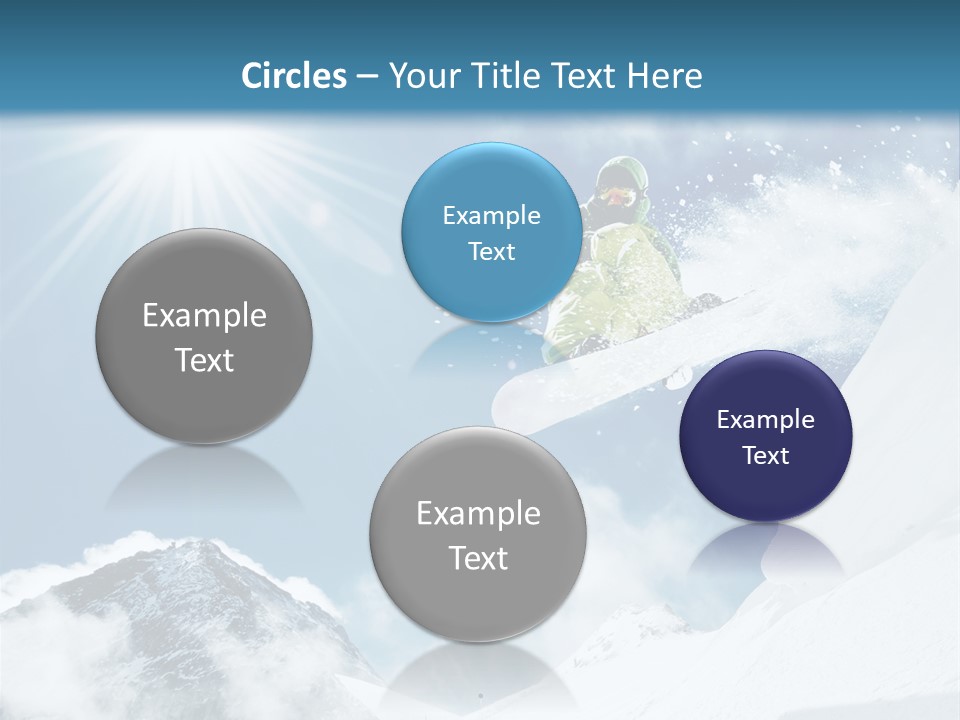 A Snowboarder In The Air On A Sunny Day PowerPoint Template