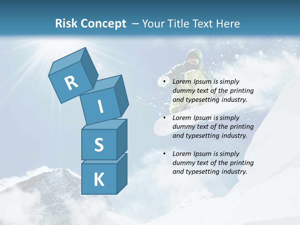 A Snowboarder In The Air On A Sunny Day PowerPoint Template