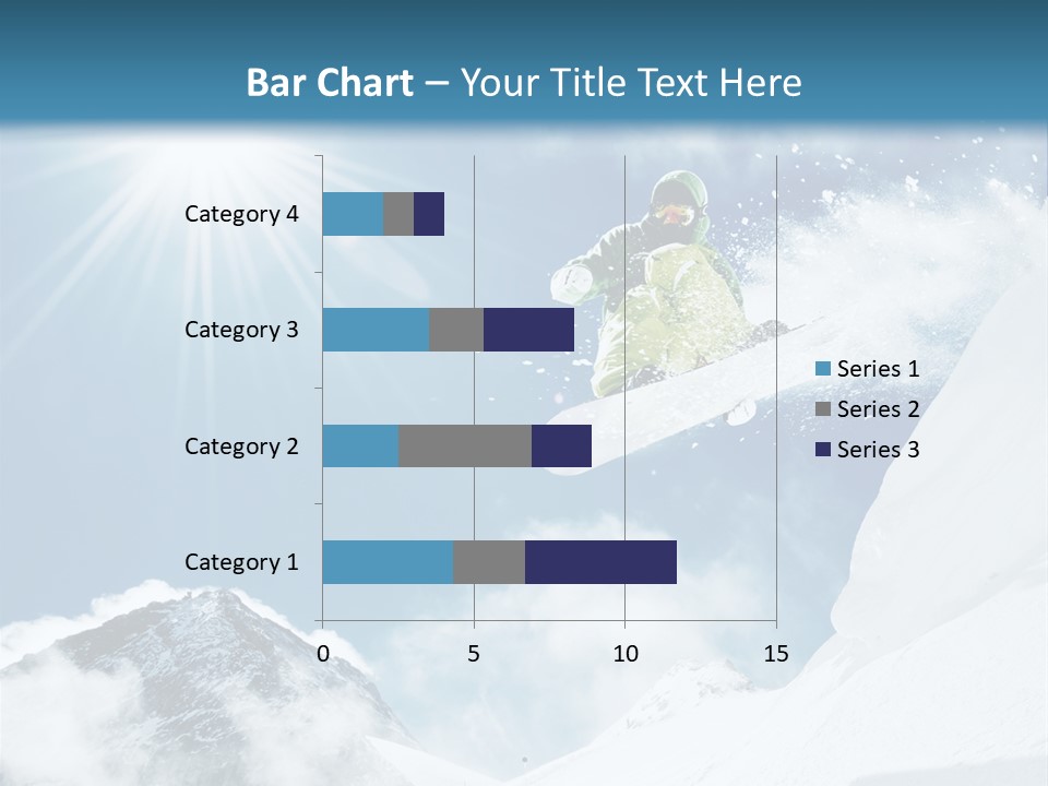 A Snowboarder In The Air On A Sunny Day PowerPoint Template