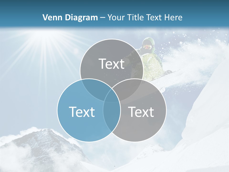 A Snowboarder In The Air On A Sunny Day PowerPoint Template