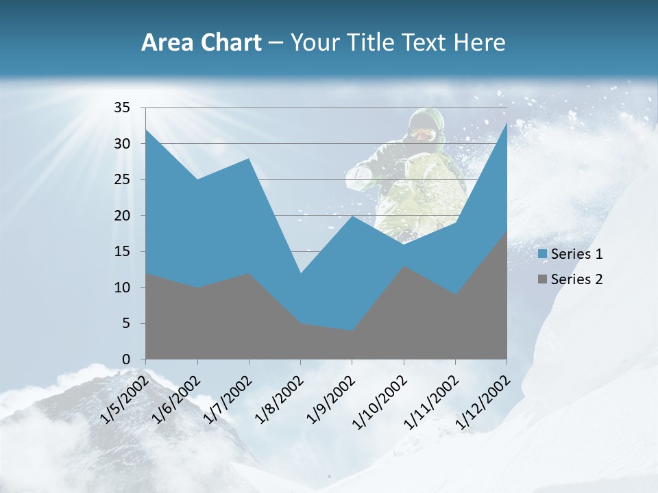 A Snowboarder In The Air On A Sunny Day PowerPoint Template