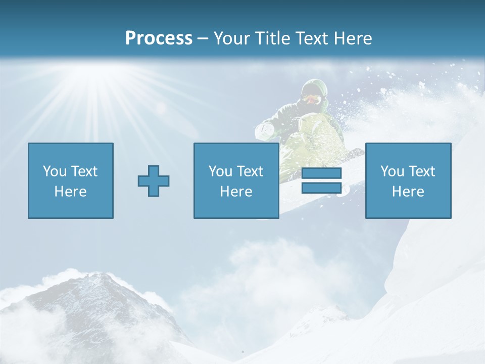 A Snowboarder In The Air On A Sunny Day PowerPoint Template