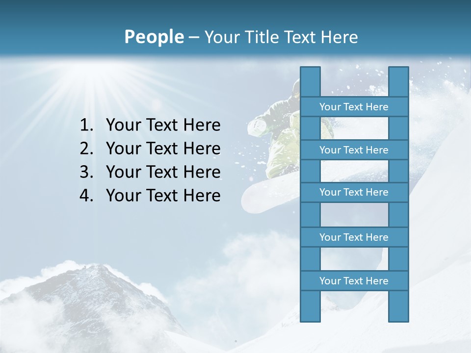 A Snowboarder In The Air On A Sunny Day PowerPoint Template