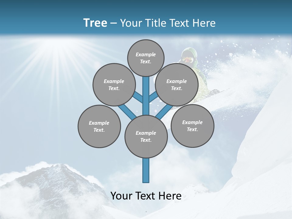 A Snowboarder In The Air On A Sunny Day PowerPoint Template