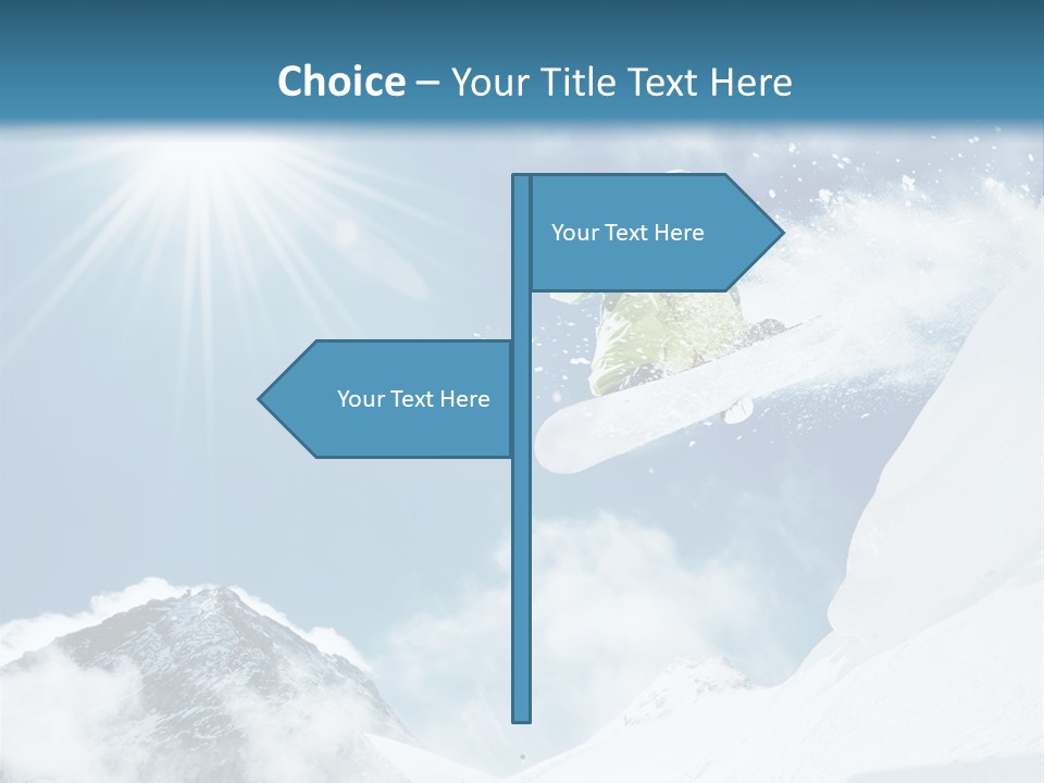 A Snowboarder In The Air On A Sunny Day PowerPoint Template