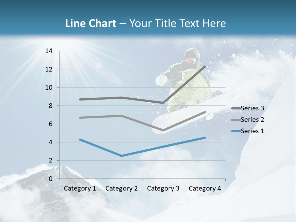 A Snowboarder In The Air On A Sunny Day PowerPoint Template