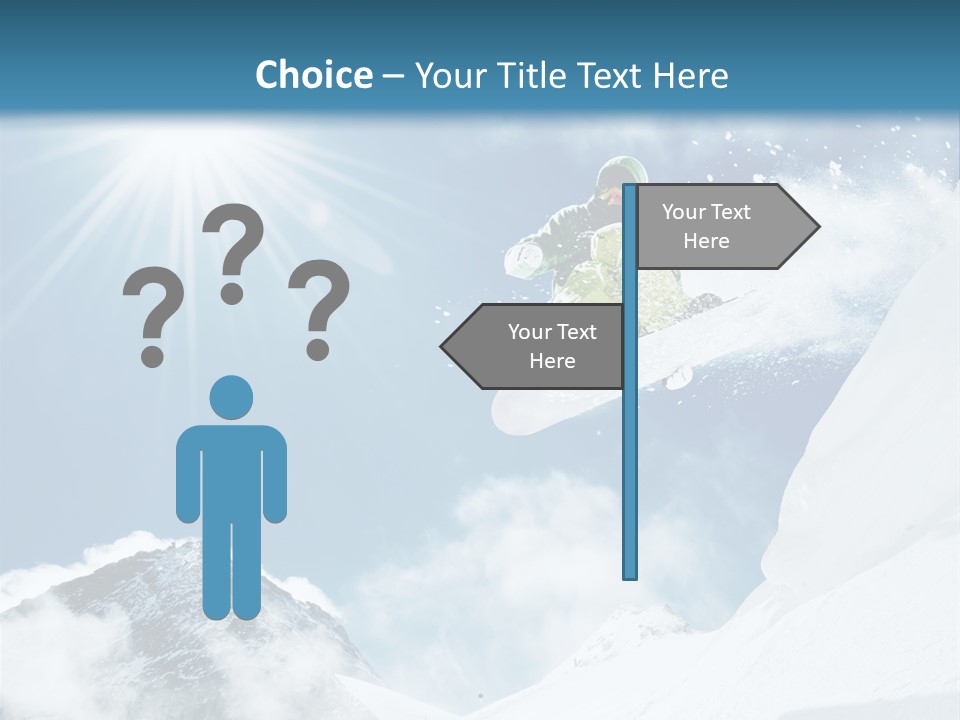 A Snowboarder In The Air On A Sunny Day PowerPoint Template