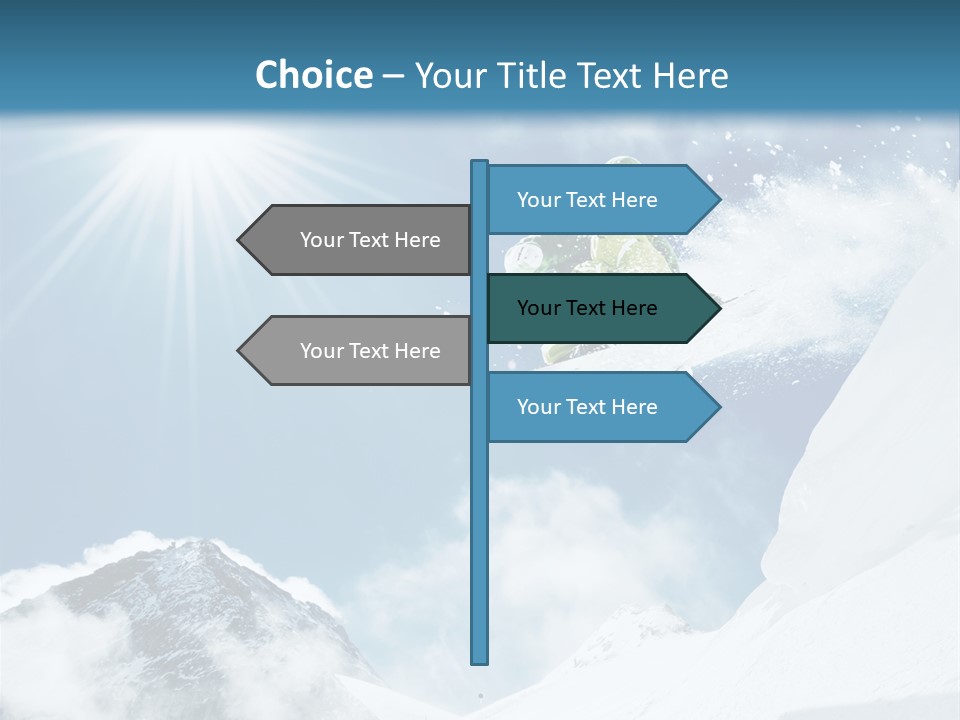 A Snowboarder In The Air On A Sunny Day PowerPoint Template