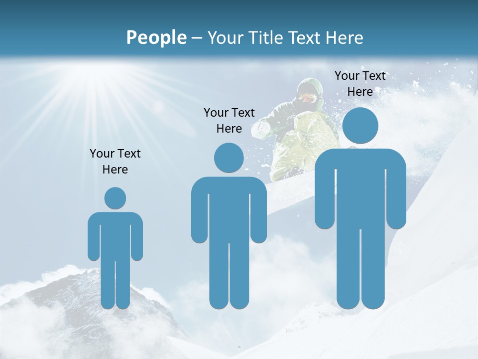 A Snowboarder In The Air On A Sunny Day PowerPoint Template