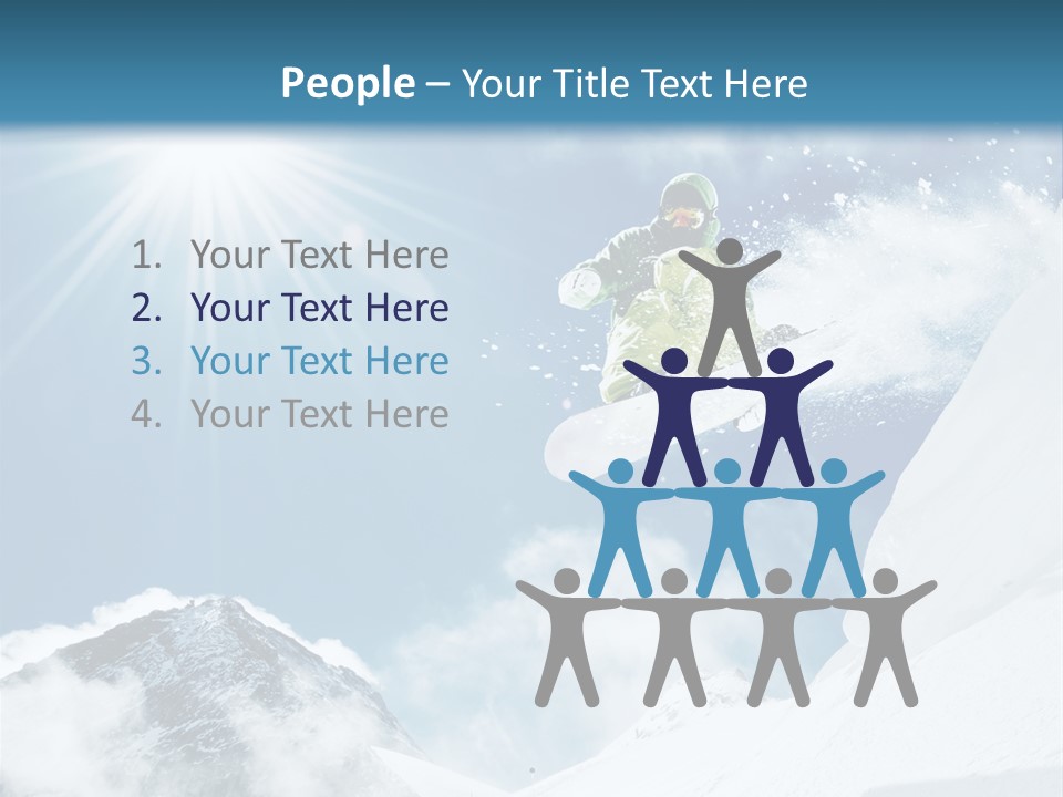 A Snowboarder In The Air On A Sunny Day PowerPoint Template