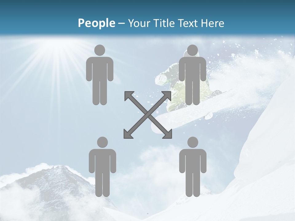 A Snowboarder In The Air On A Sunny Day PowerPoint Template