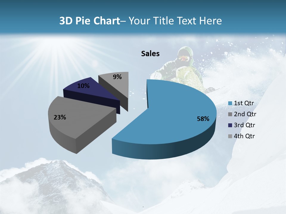 A Snowboarder In The Air On A Sunny Day PowerPoint Template