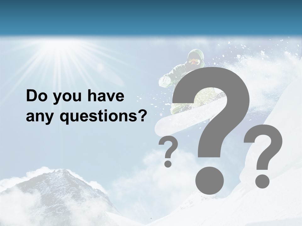 A Snowboarder In The Air On A Sunny Day PowerPoint Template