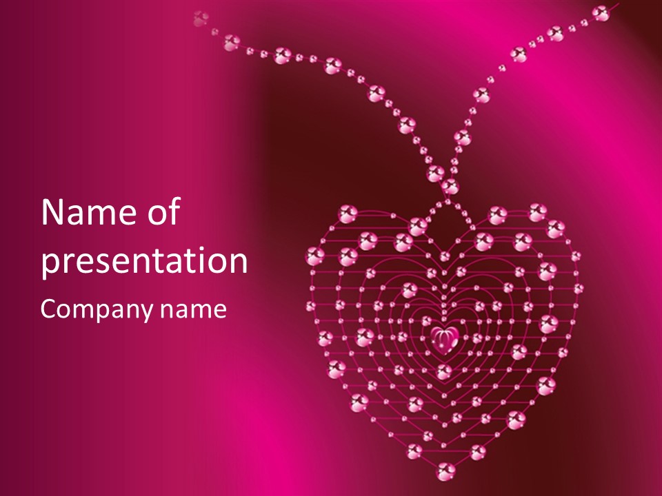 Romance Jewel Heart PowerPoint Template