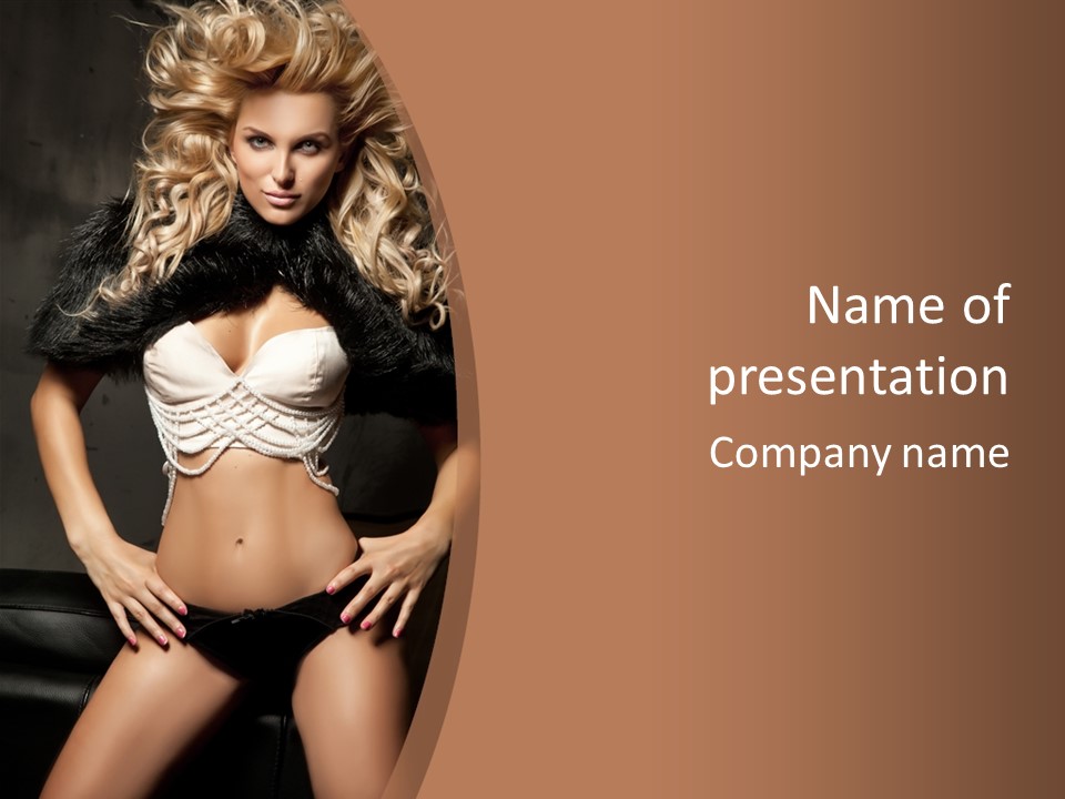 A Woman In Lingerie Posing For A Picture PowerPoint Template