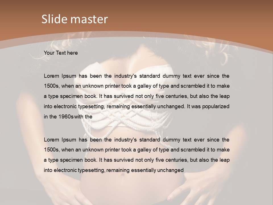 A Woman In Lingerie Posing For A Picture PowerPoint Template