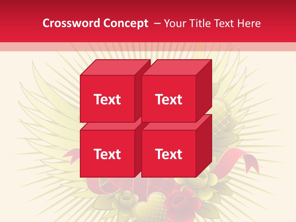 A Red Heart With Green Leaves On A Yellow And Red Background PowerPoint Template