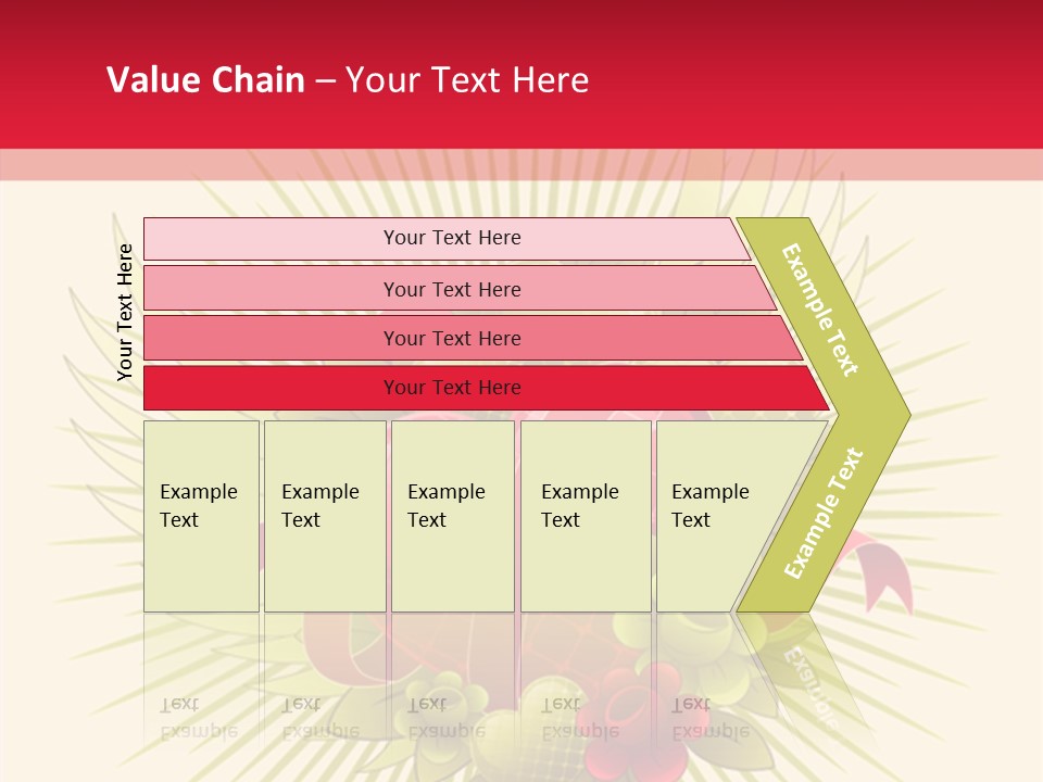 A Red Heart With Green Leaves On A Yellow And Red Background PowerPoint Template