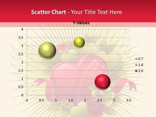 A Red Heart With Green Leaves On A Yellow And Red Background PowerPoint Template