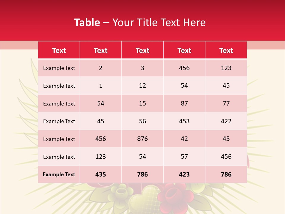 A Red Heart With Green Leaves On A Yellow And Red Background PowerPoint Template