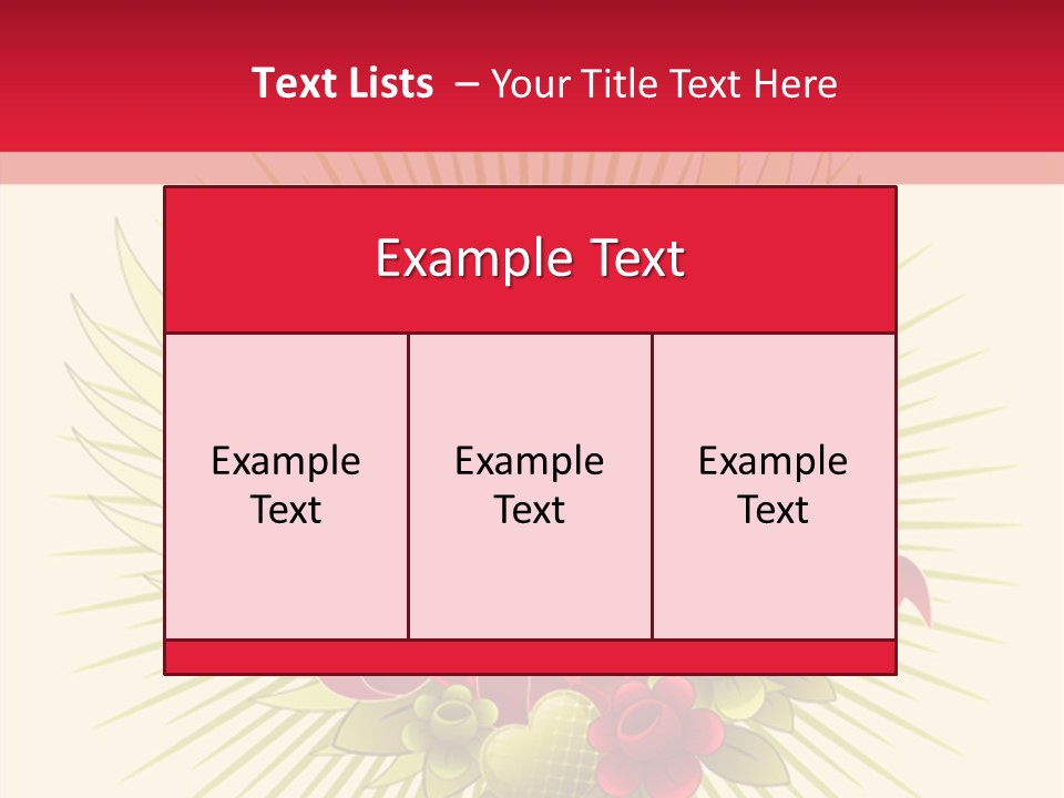 A Red Heart With Green Leaves On A Yellow And Red Background PowerPoint Template