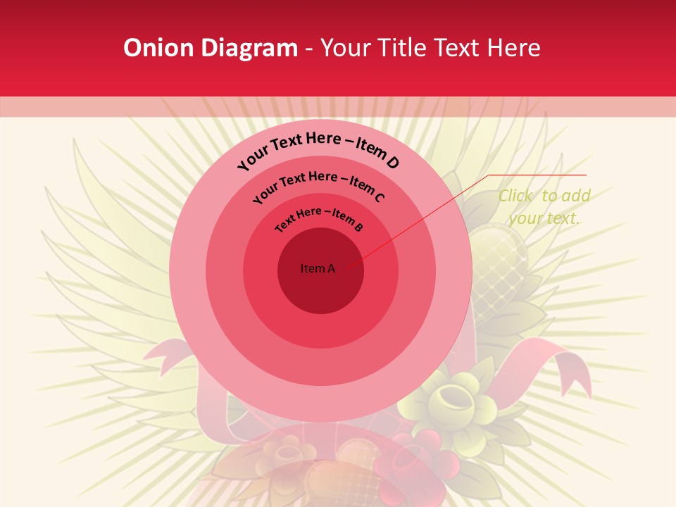 A Red Heart With Green Leaves On A Yellow And Red Background PowerPoint Template