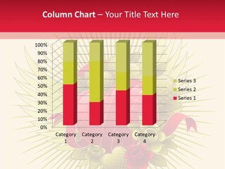 A Red Heart With Green Leaves On A Yellow And Red Background PowerPoint Template