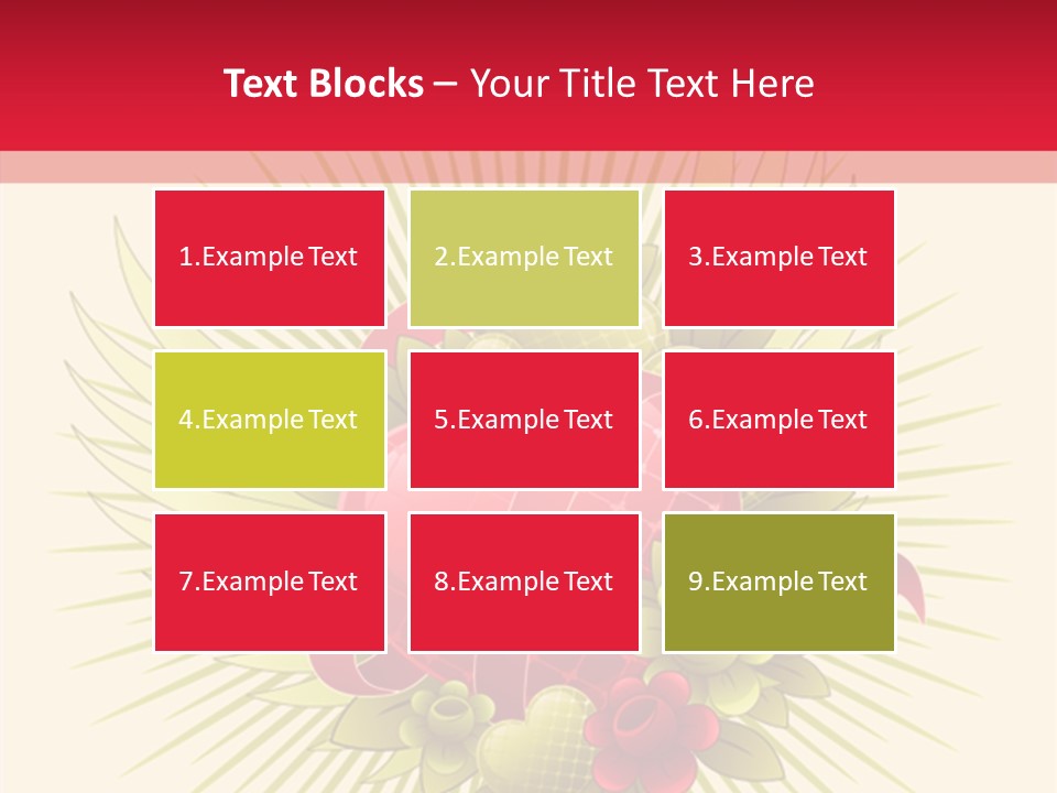 A Red Heart With Green Leaves On A Yellow And Red Background PowerPoint Template