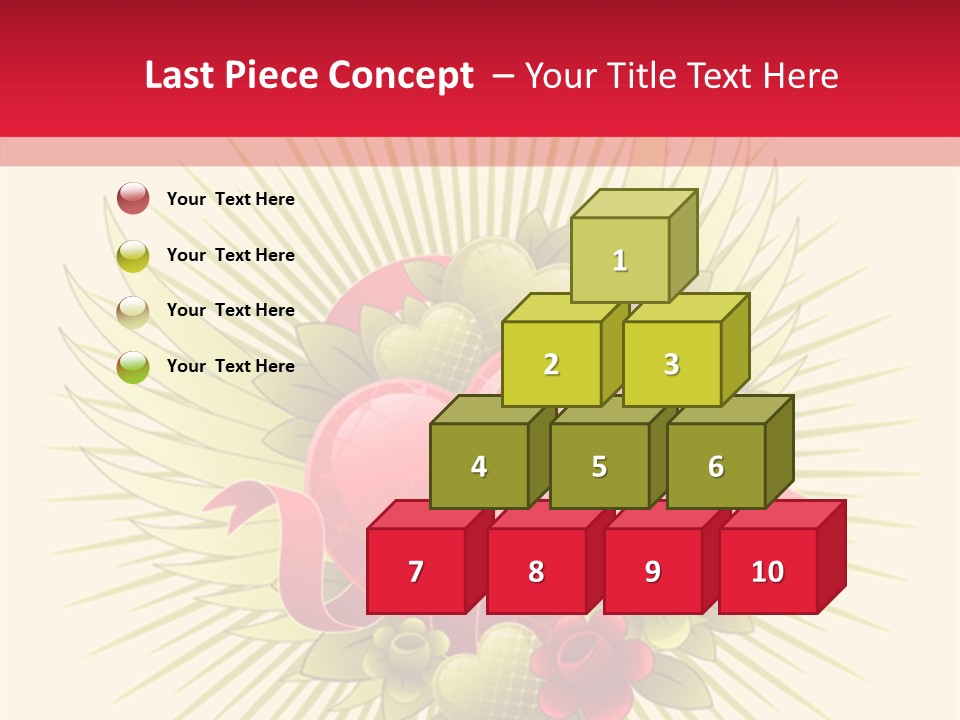 A Red Heart With Green Leaves On A Yellow And Red Background PowerPoint Template