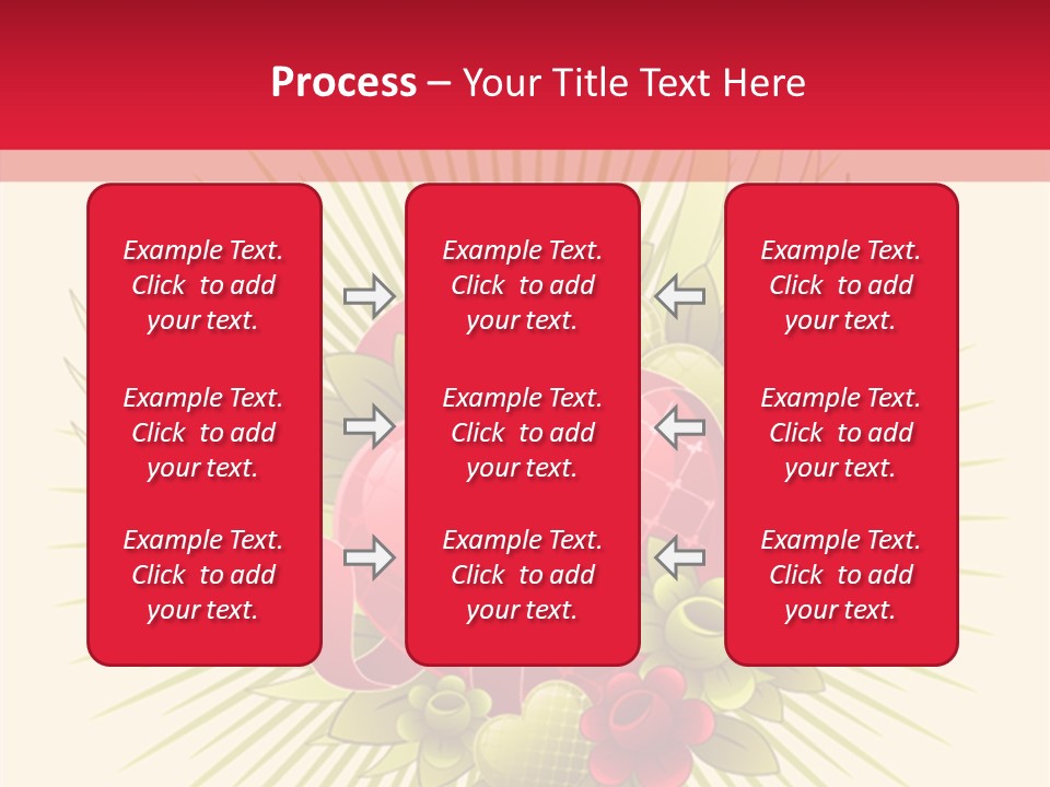 A Red Heart With Green Leaves On A Yellow And Red Background PowerPoint Template