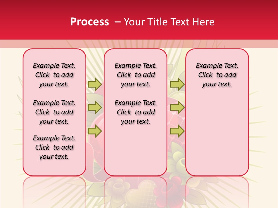 A Red Heart With Green Leaves On A Yellow And Red Background PowerPoint Template