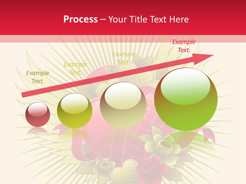 A Red Heart With Green Leaves On A Yellow And Red Background PowerPoint Template