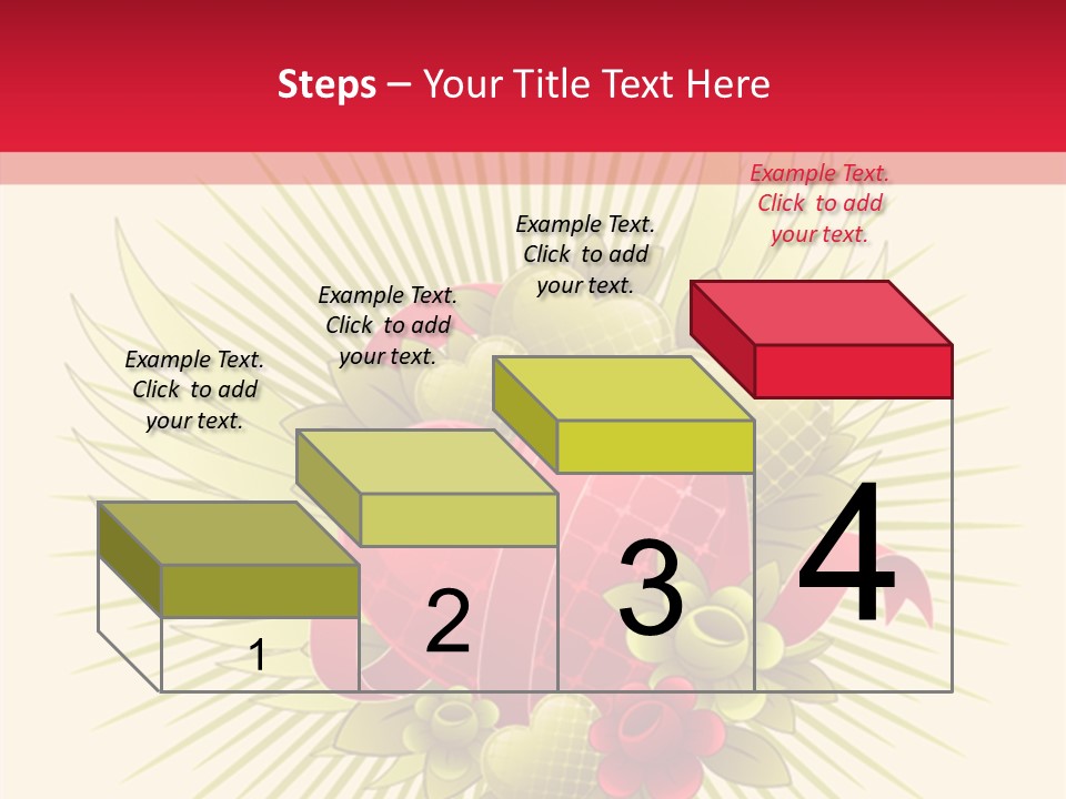 A Red Heart With Green Leaves On A Yellow And Red Background PowerPoint Template