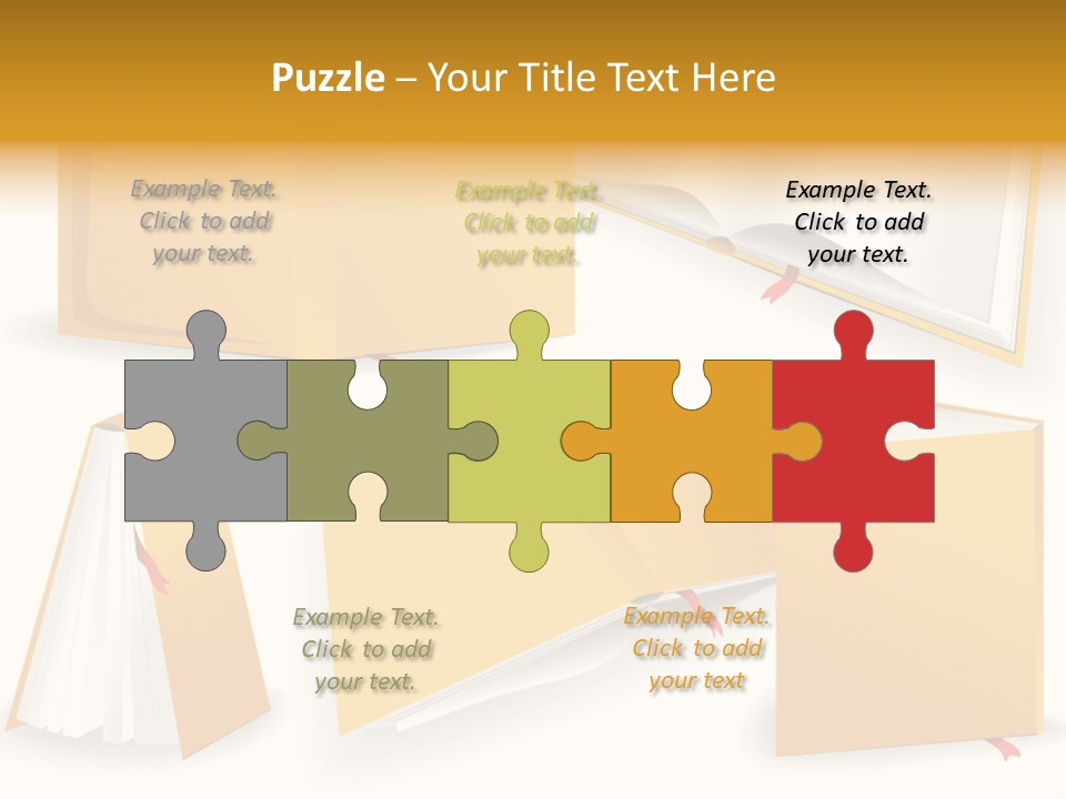 A Yellow Book With A Red Ribbon On It PowerPoint Template