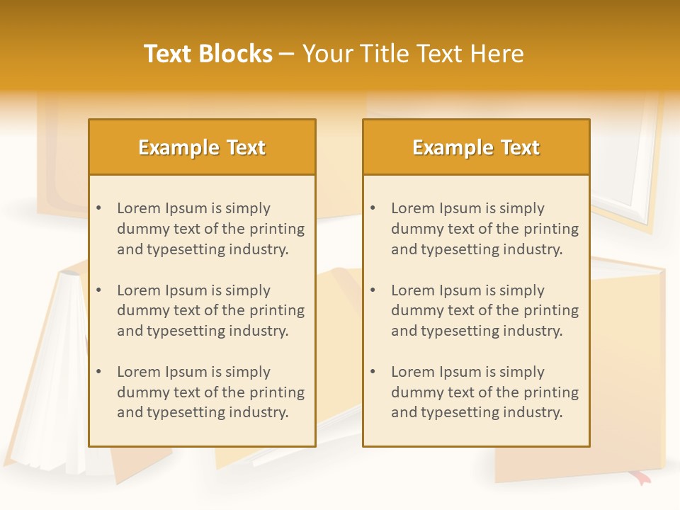 A Yellow Book With A Red Ribbon On It PowerPoint Template