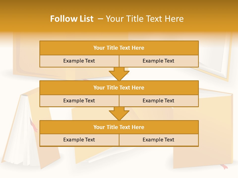 A Yellow Book With A Red Ribbon On It PowerPoint Template