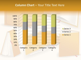 A Yellow Book With A Red Ribbon On It PowerPoint Template